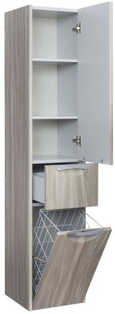 Шкаф пенал Aquaton Сильва 32 R 1A215603SIW6R подвесной с бельевой корзиной Дуб фьорд 