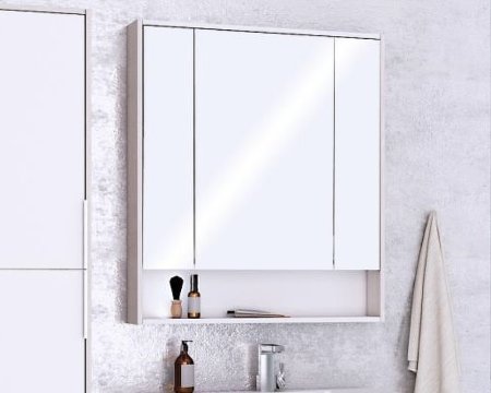 Зеркальный шкаф Aquaton Рико 80 1A215302RIB90 Белый Ясень фабрик 