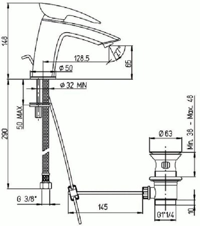 Смеситель для раковины Paini Spider SRCR211KM Хром 