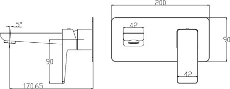 Смеситель Omnires Parma 7415 С ВНУТРЕННЕЙ ЧАСТЬЮ, для раковины, черный 