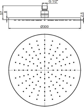 Верхний душ Paini 50CR759/30EBI Хром 