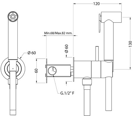 Гигиенический душ со смесителем Cisal Shower CY00794521 Хром 