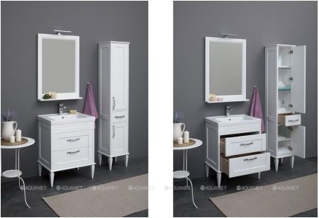 Шкаф-пенал для ванной Aquanet Денвер 36 R белый 