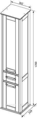 Шкаф-пенал для ванной Aquanet Денвер 36 R белый 