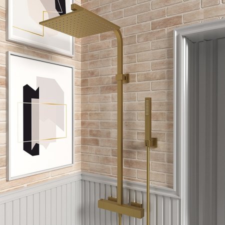 Душевая система Paini Dax-R 84PJ689TH Матовое золото 