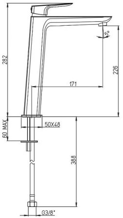 Смеситель для раковины Paini Nove 09YO205LL Черный матовый 