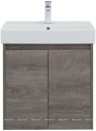 Тумба с раковиной Aquanet Nova Lite 60 дуб рошелье (2 дверцы) 