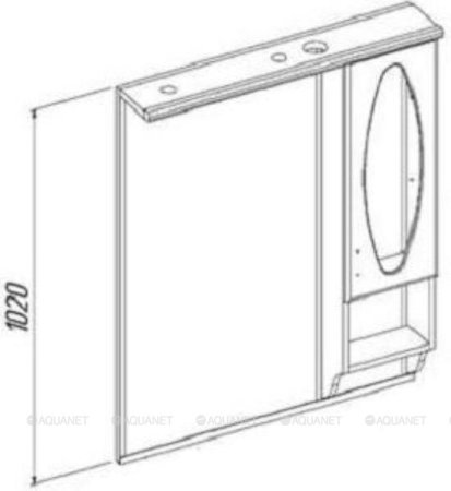 Зеркало-шкаф Aquanet Греко 100 бежевый бук 