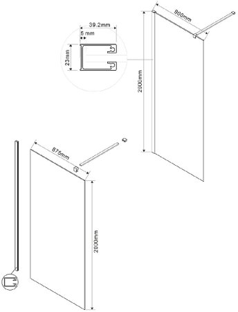 Душевая перегородка Vincea Walk-In 90 VSW-1H900CL профиль Хром стекло прозрачное 