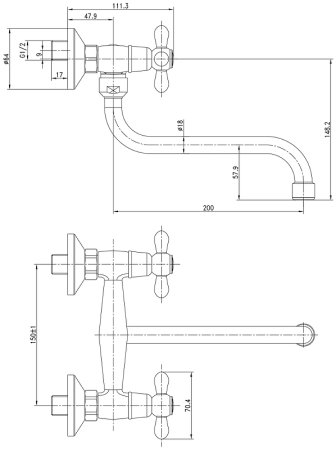 Смеситель для кухни Kaiser Carlson 11099 Хром 