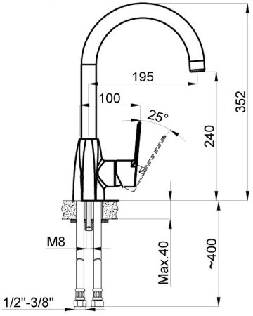 Смеситель для кухни Azario Enzo AZ-15714431 Хром 