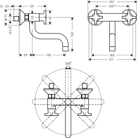 Смеситель Hansgrohe Logis M32 71287000 для кухонной мойки, хром 