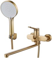 Смеситель для ванны Shevanik S4322G, золотой сатин