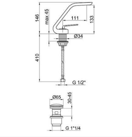 Смеситель для раковины Webert Wolo WO830102564 