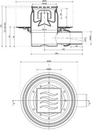 Душевой уголок Cezares Pratico RH2 120x80 C Cr + душевой трап 