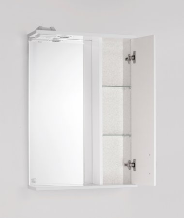 Зеркало со шкафом Style Line Эко фьюжн Панда 55 С с подсветкой Белый глянец 