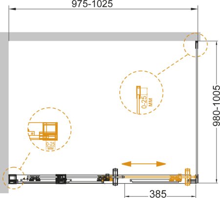 Душевой уголок Cezares Duet Soft A 1 100/100 C Cr L 