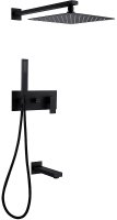 Душевая система Abber Daheim AF8217B Черная матовая