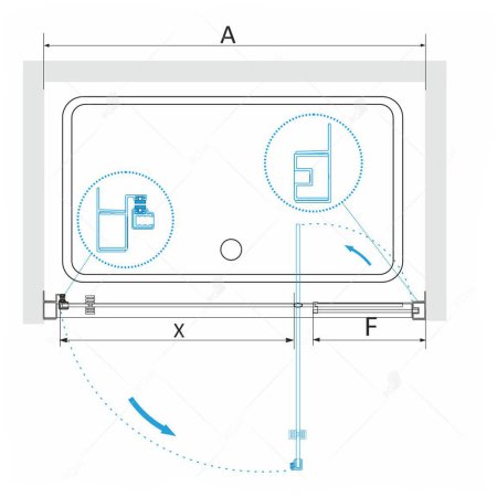 Душевая дверь в нишу RGW Passage PA-02 70x185 стекло прозрачное 