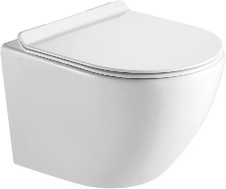 Унитаз подвесной SantiLine SL-5005 безободковый, с микролифтом 