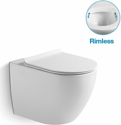 Унитаз подвесной SantiLine SL-5005 безободковый, с микролифтом 