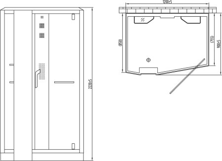 Душевая кабина Orans SR-89105LS белая, с баней 