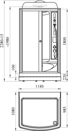 Душевая кабина Radomir Диана 1 стекло матовое 