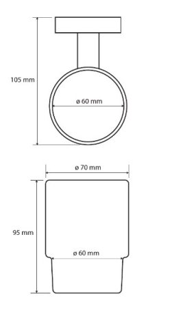 Стакан Bemeta Trend-I 104110018d настенный, хром/светло-синий, матовое стекло 