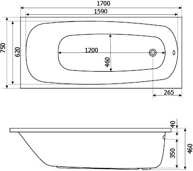 Акриловая ванна Excellent Layla 170x75 