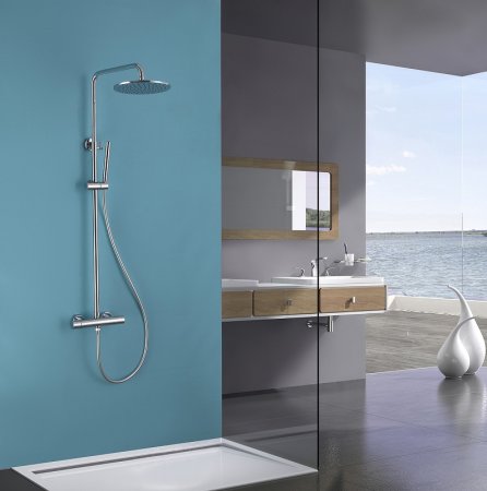 Душевая система Abber Wasser Kreis AF8160 с термостатом Хром 