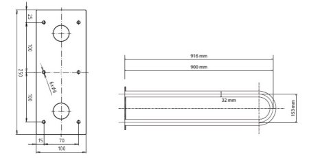 Поручень Bemeta Help program 301102994 U-образный, белый 