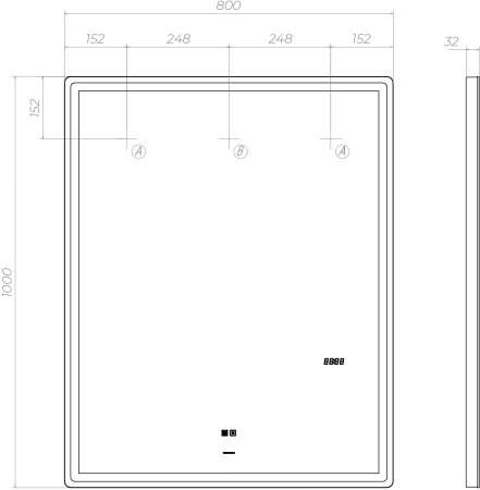 Зеркало VIGO Roberta z.ROB.80.Luxe, 80 см 