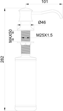 Дозатор мыла WONZON & WOGHAND, Черный матовый (WW-88SD03-MB) 