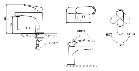 Смеситель Bravat Eler F1191238CP для раковины 
