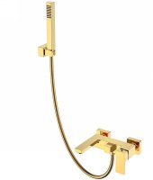 Смеситель для ванны Boheme Qubic 473-G Золото глянцевое