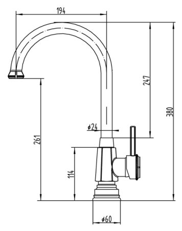 Смеситель Zorg Antic A 203K-SL для кухонной мойки 