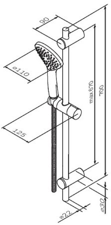 Душевой гарнитур AM.PM Gem F0190022 Черный 