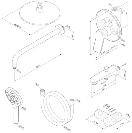 Душевая система AM.PM X-Joy FB85A10020 Хром 