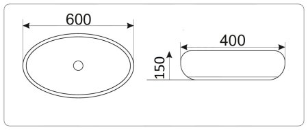 Раковина CeramaLux 9030A накладная 