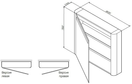 Зеркальный шкаф AM.PM Sensation 80 R M30MCR0801FG с подсветкой Серый шелк 