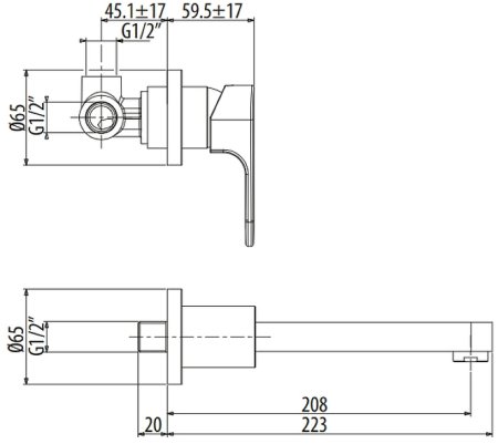 Смеситель для раковины Gattoni H2Omix1000 1037/10C0 Хром 
