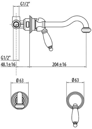 Смеситель для раковины Gattoni Orta 2737/27C0.ED OLD Хром 