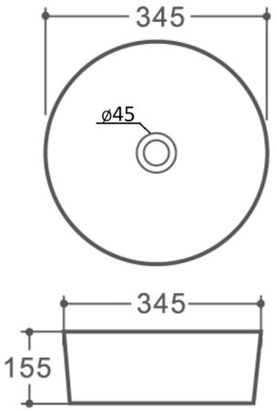 Раковина-чаша Orange 35 B07-345W Белая глянцевая 