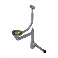 Сифон для мойки Omoikiri WK-1-AB с прямоугольным переливом, латунь