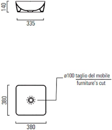 Раковина-чаша GSI Nubes 38 903805 Tortora opaco 
