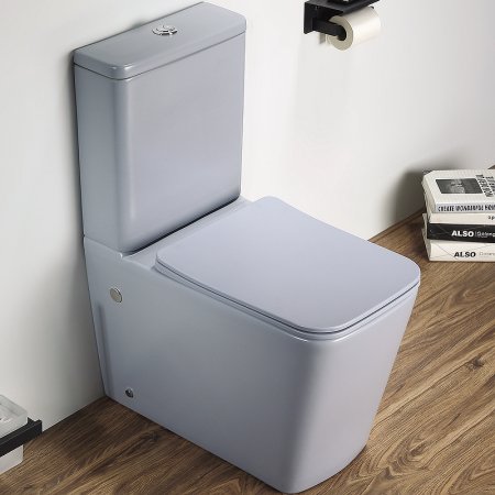 Унитаз компакт CeramaLux 2170AXMHL Голубой матовый с бачком и сиденьем Микролифт 