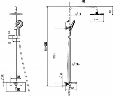 Душевая стойка Villeroy & Boch TVS00000700061 