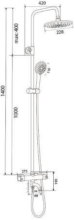 Душевая система Olive's Termo 34511TM с термостатом Хром 