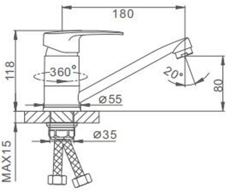 Смеситель для кухни Frap H66 F4566-2 Хром 