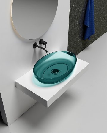 Раковина-чаша Abber Kristall 60 AT2801Aquamarin Бирюзовая 